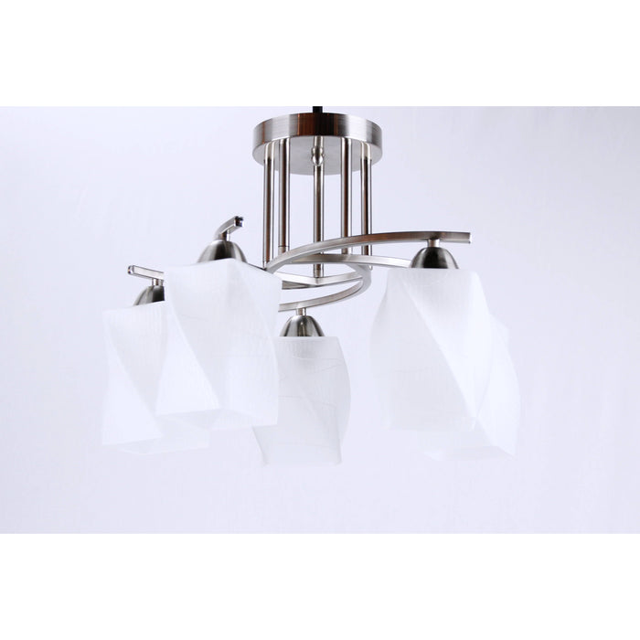 LAMP. TECHO NÍQUEL SATINADO 5L E27 40W