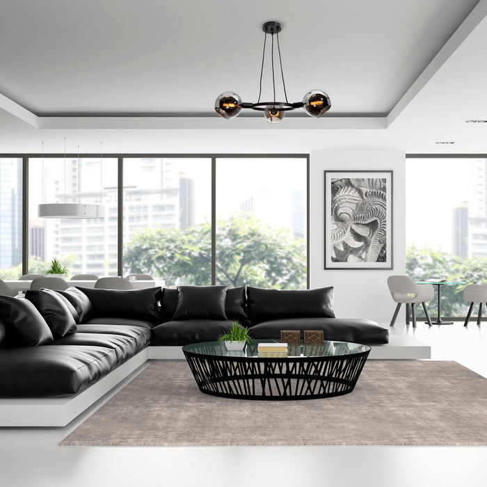 Lámpara de Techo Negro Mate Ahumado E14 40W 3 Luces