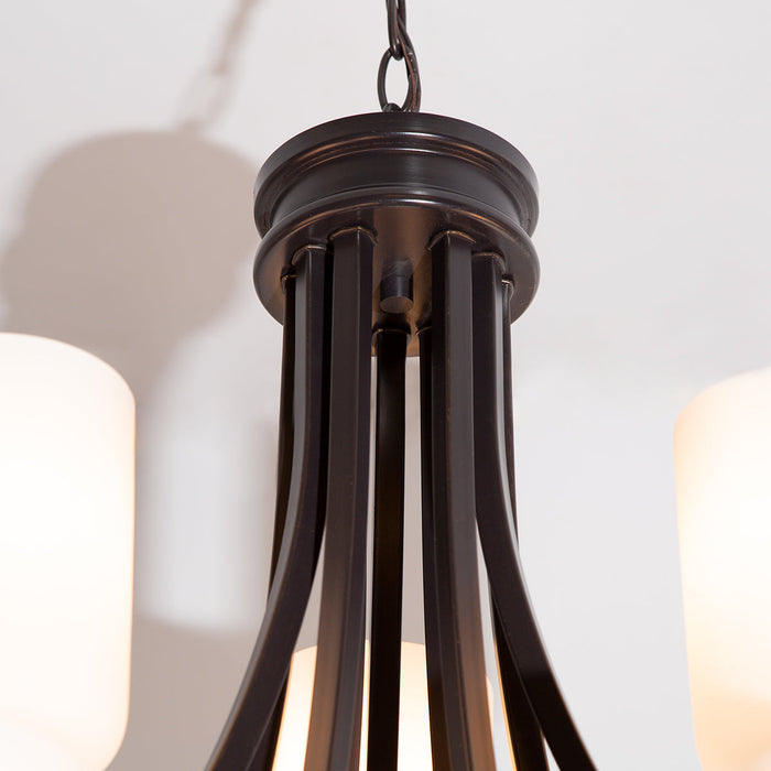 Colgante Candelabro 9 Luces, Estilo Araña, Bronce Antiguo.