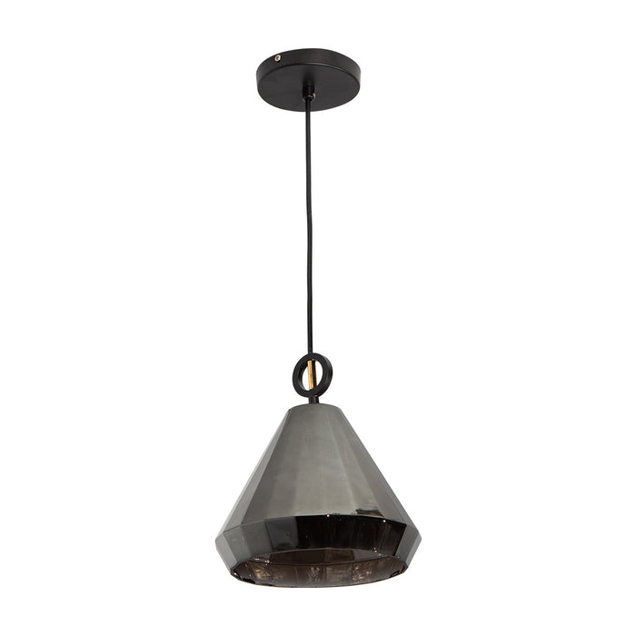 Lámpara Colgante Lumicentro Cromo Pantalla Humo E27 de 1 Luz