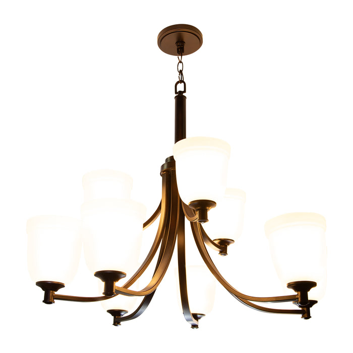 Progress Lighting Lámpara de araña 9 luces, bronce antiguo