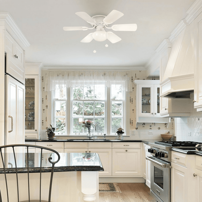 Ventilador De Techo Blanco / Madera 30  6 Aspas