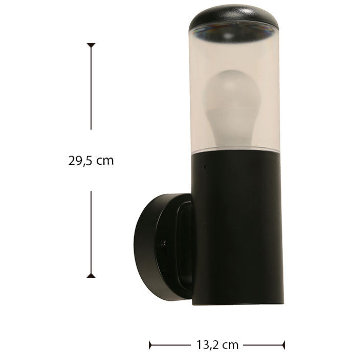 LAMP. EXT. PARED NEGRO 1L E27 10W (BOMBILLO INTELIGENTE INCLUIDO)
