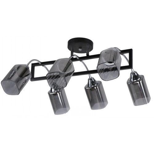 Lámpara Techo Negro 6L E27 60W