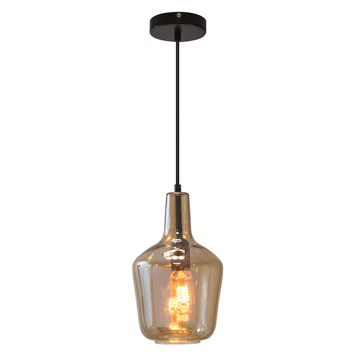 Lámpara Colgante Inlite Negro y Ambar 1 Luz E27 60W