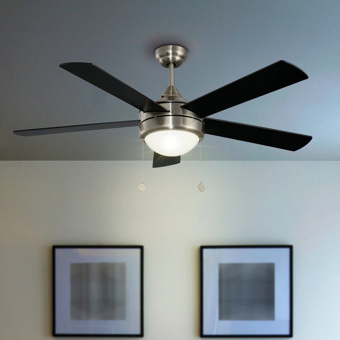 Ventilador de Techo 52" Níquel Satinado 2 luces 40W E27