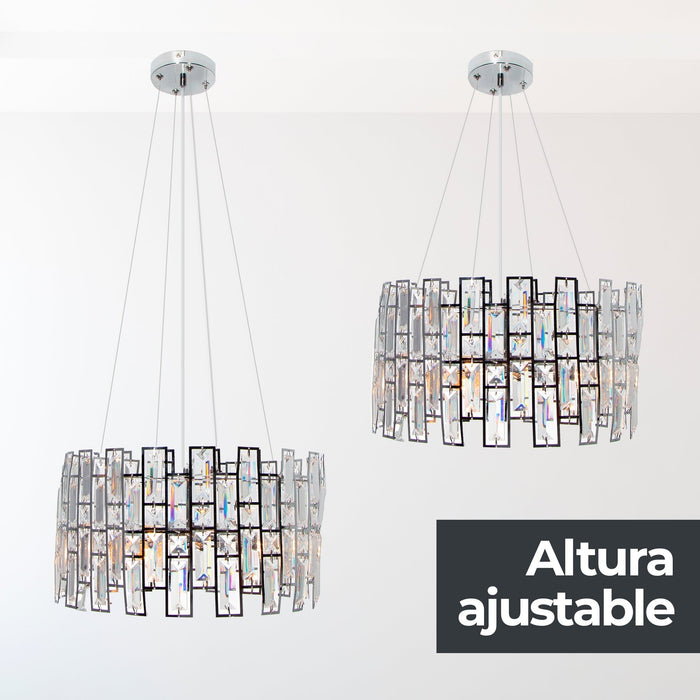 Lámpara Colgante Cromo 40w E14 3 Luces