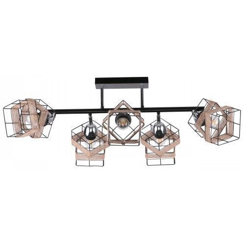 Lámpara Techo Negro 5L E27 40W