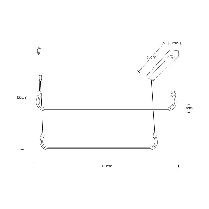 Lámpara colgante LED 3000K, acabado negro mate, 24W, 1320 lm