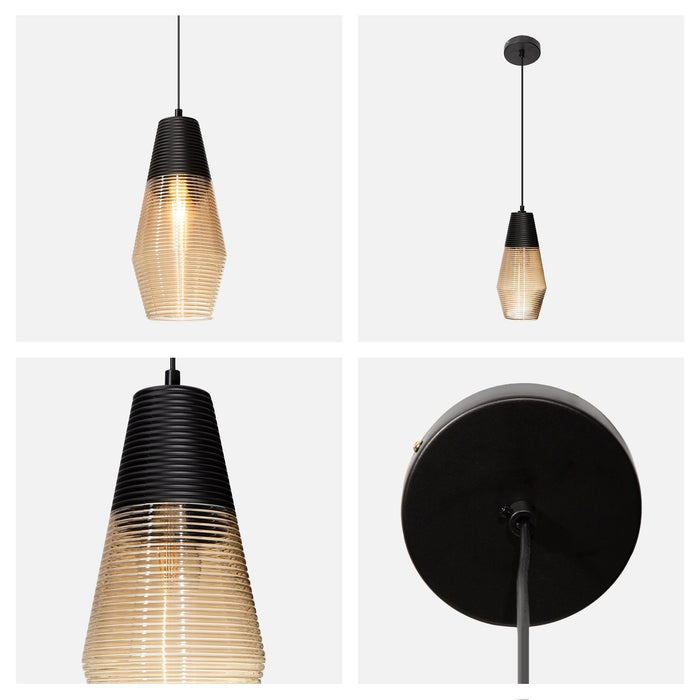 Lámpara Colgante Sleek Chic Negro E27 60w 1 Luz