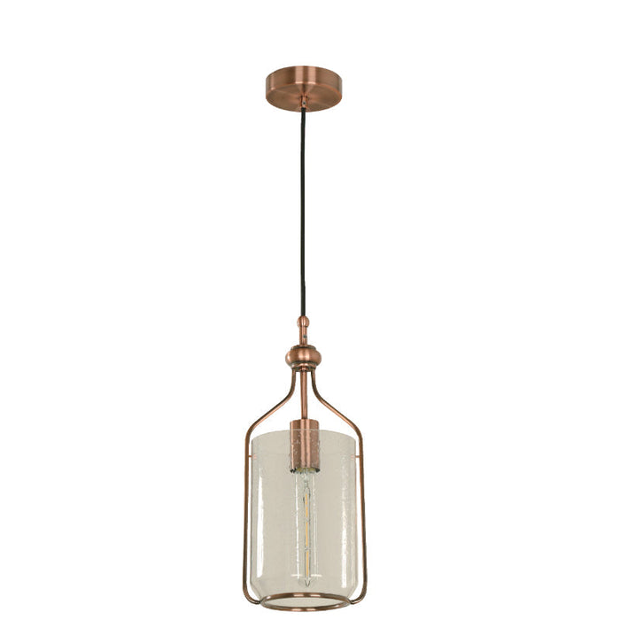 LAMP. COLGANTE COBRE ANTIGUO 1L E27 60W