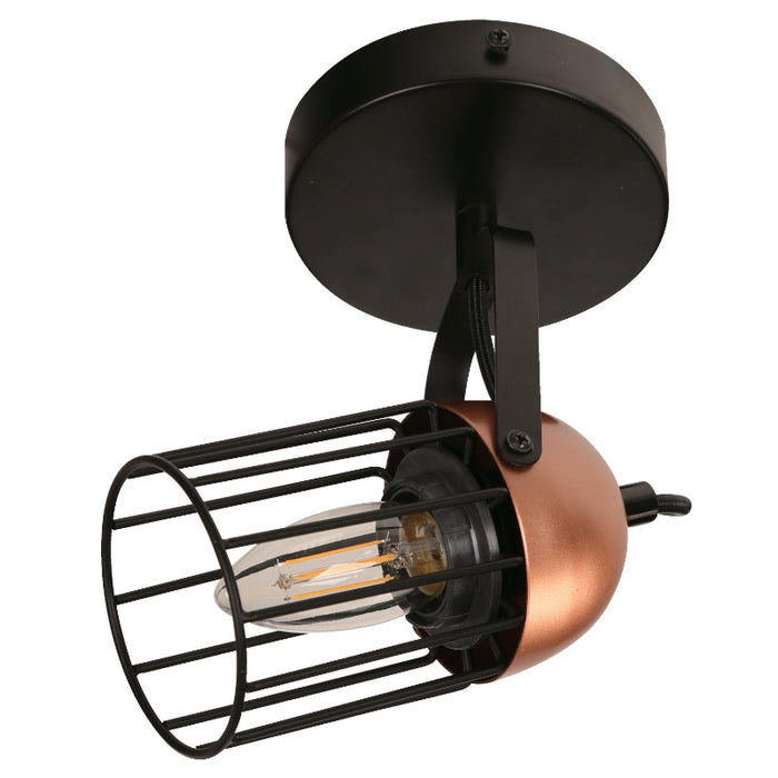 LAMP. TECHO REFLECTORA NEGRO 1L E27 40W
