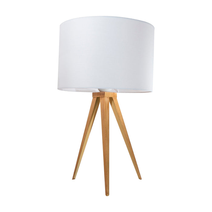 Lámpara de Mesa Madera Clara Estilo Moderno E27 40W 1 Luz
