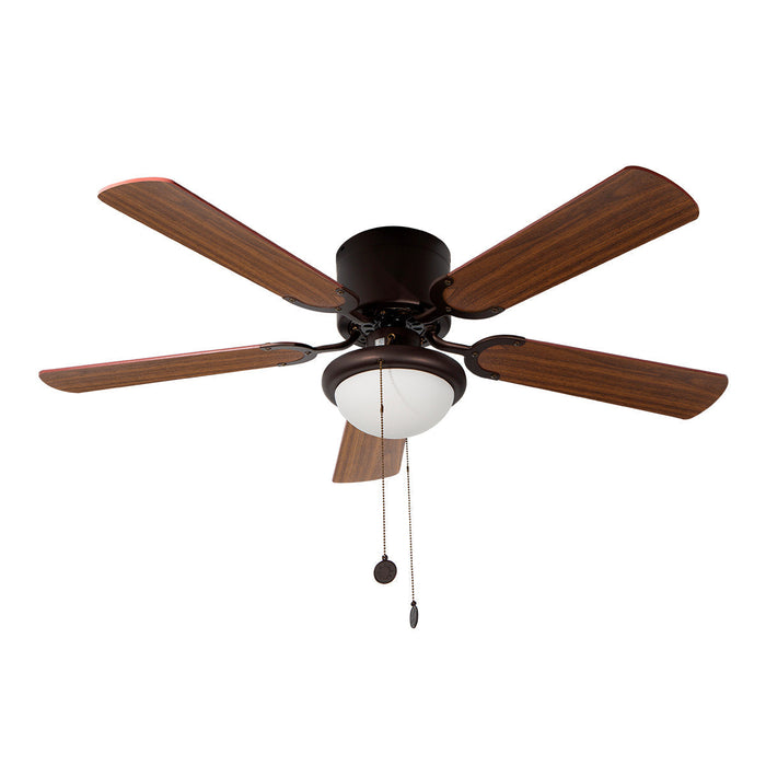 Ventilador 42" E27 1Luz 60W Acabado Chocolate
