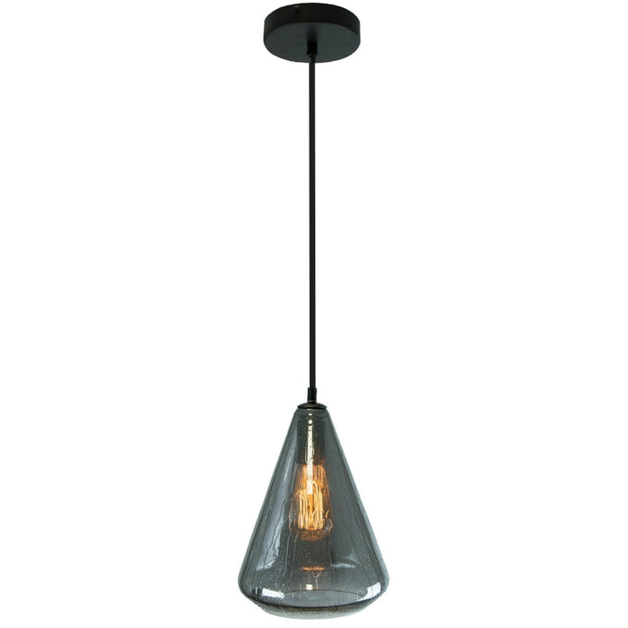 Lámpara Colgante Moderna Negro E27 40w 1 Luz Smokey Gray / Electro Plate