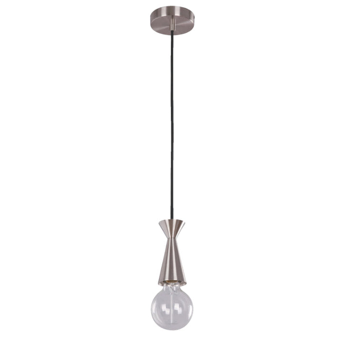 LAMP. COLGANTE NÍQUEL SATINADO 1L E27 60W