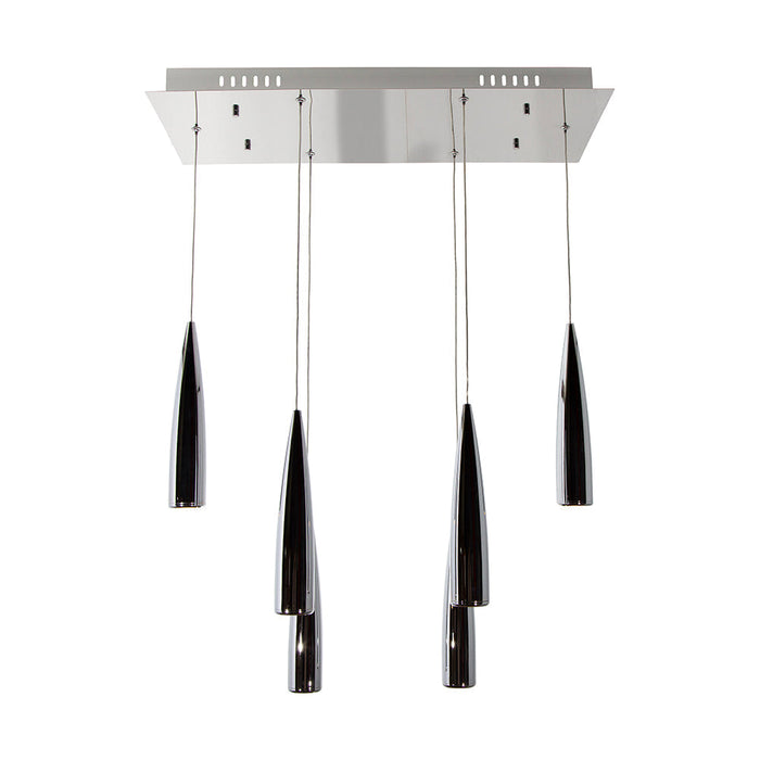 Lámpara Colgante Lumicentro Color Cromo de 3 W y 6 Luces