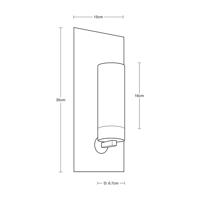 Lámpara de Pared Cromo E27 60W 1 Luz
