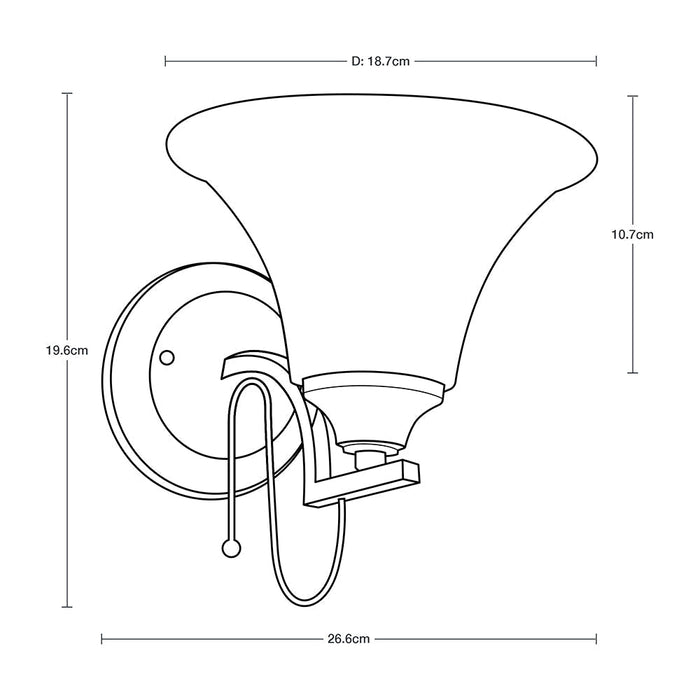 Aplique De Pared Níquel Satinado 60w E27 1 Luz