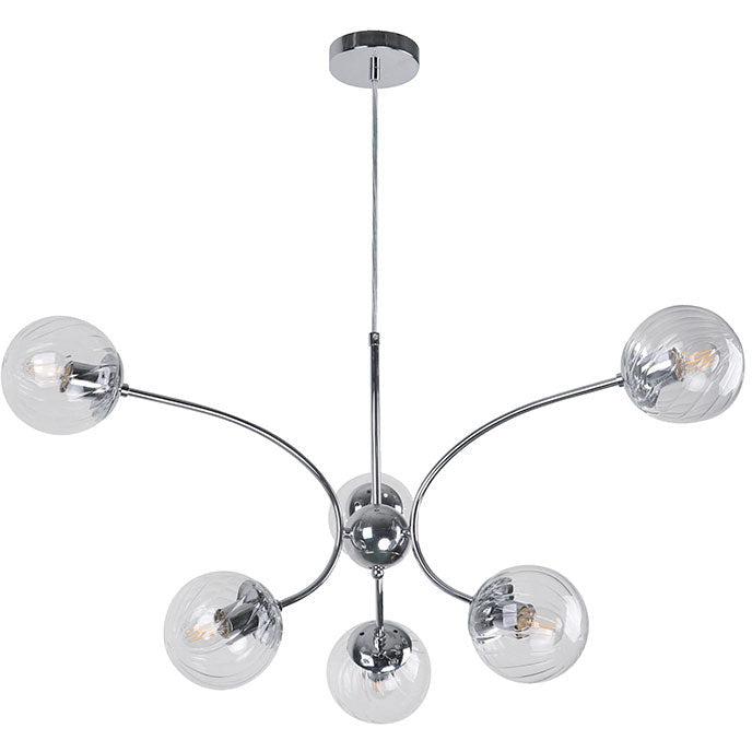 Lámpara Colgante Cromo 6L E27 60W