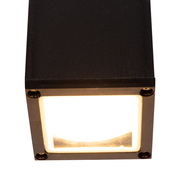 Aplique de pared para exteriores, IP44, color negro, 2 luces E27, 10W