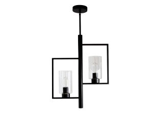 Lámpara Colgante Inlite Vintage Acabado Negro de 2 Luces