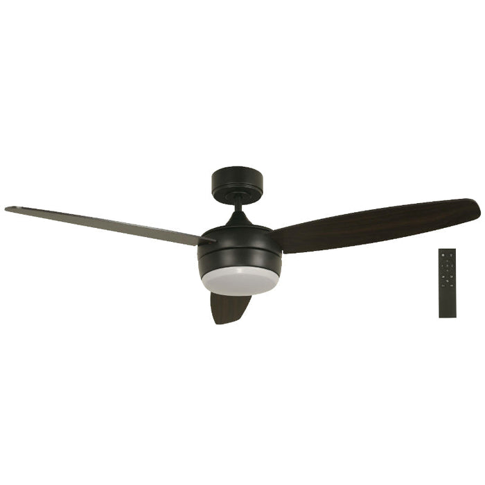 VENTILADOR LED DE TECHO 52" NEGRO 22W 3000/4000/6000K CONTROL REMOTO (DC MOTOR)