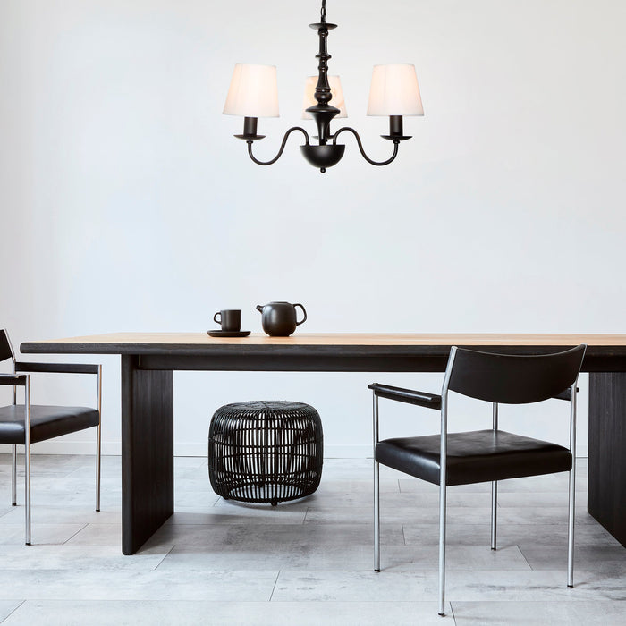 Lámpara Colgante Clasico Negro 40w Socket E14 3 Luces