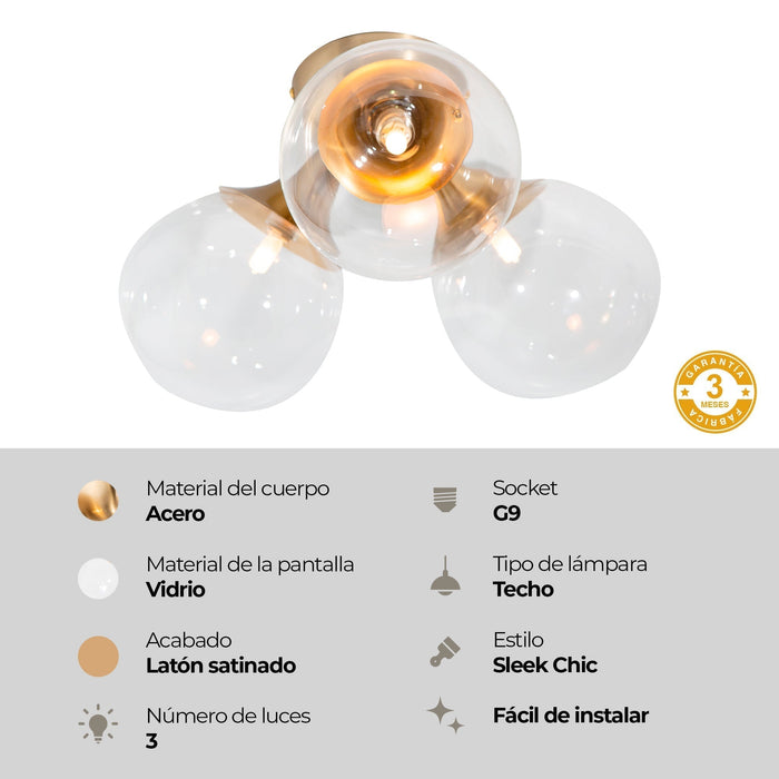 Lámpara de Techo  G9 60w 3 Luces
