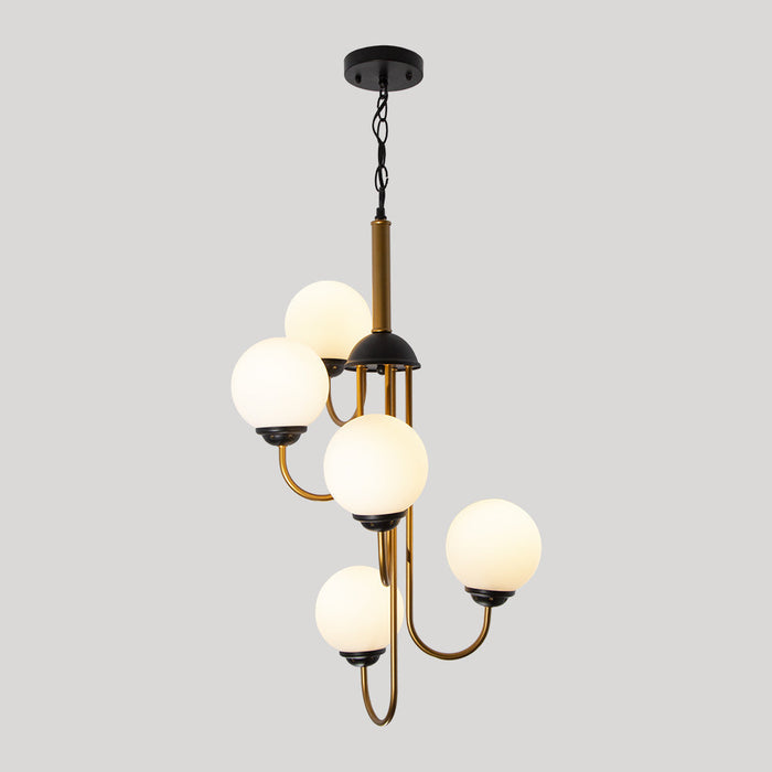 Lámpara de Techo Moderna Negro y Bronce Dorado 40W E27 de 5 Luces