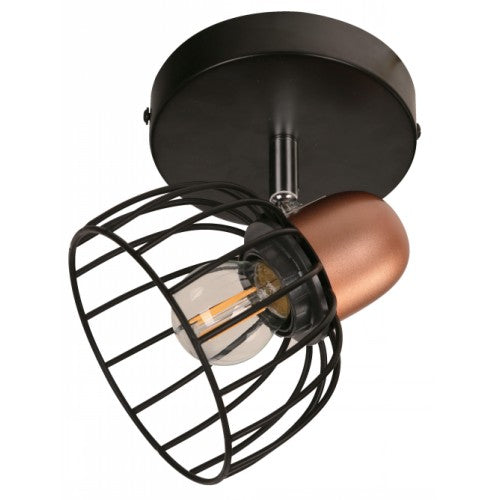 LAMP. TECHO REFLECTORA NEGRO 1L E27 40W