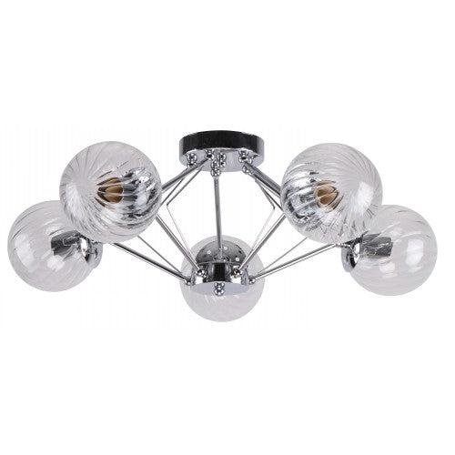 Lámpara Techo Cromo 5L E27 40W