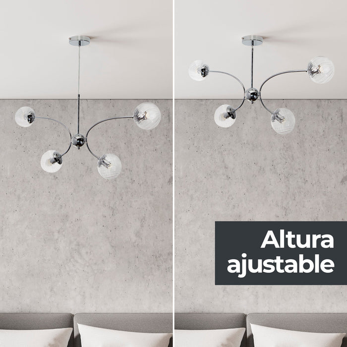 Lámpara Colgante Cromo 4 Luces  E27 40w