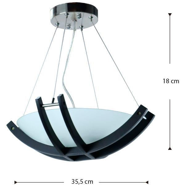 LAMP. COLGANTE NÍQUEL SATINADO 2L E27 60W (CONVERTIBLE)