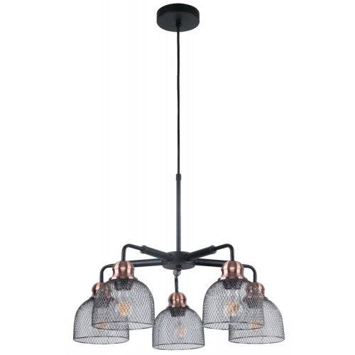 Lámpara Colgante Negro 5L E27 60W