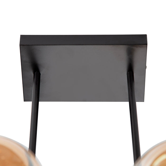 Lámpara de Techo Sputnik Negro Mate Ambar E14 40w 6 Luces