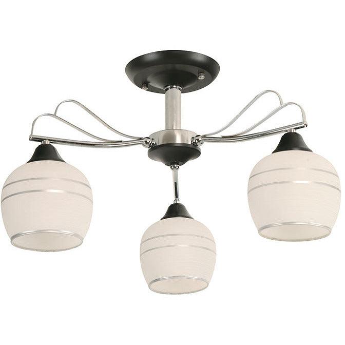 Lámpara Techo Cromo+Negro 3L E27 40W