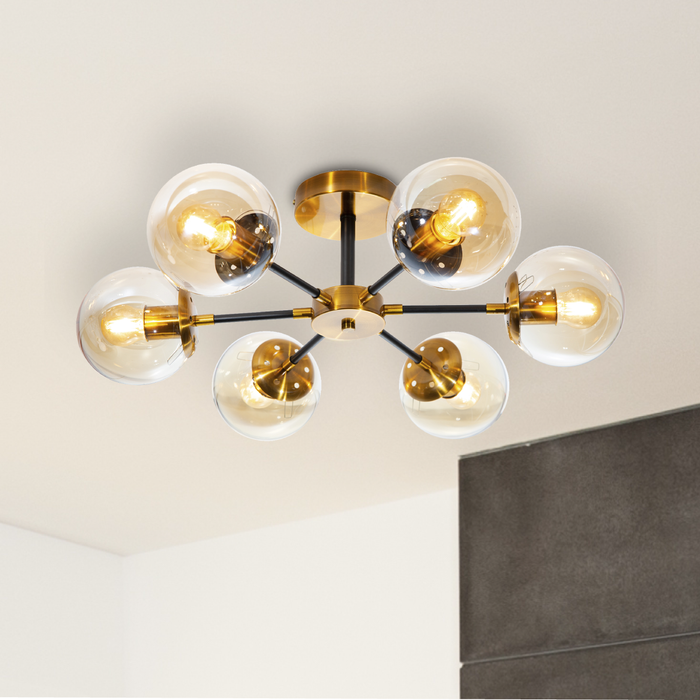 Lámpara de Techo Opulent Niquel Satinado E27 40w 6 Luces