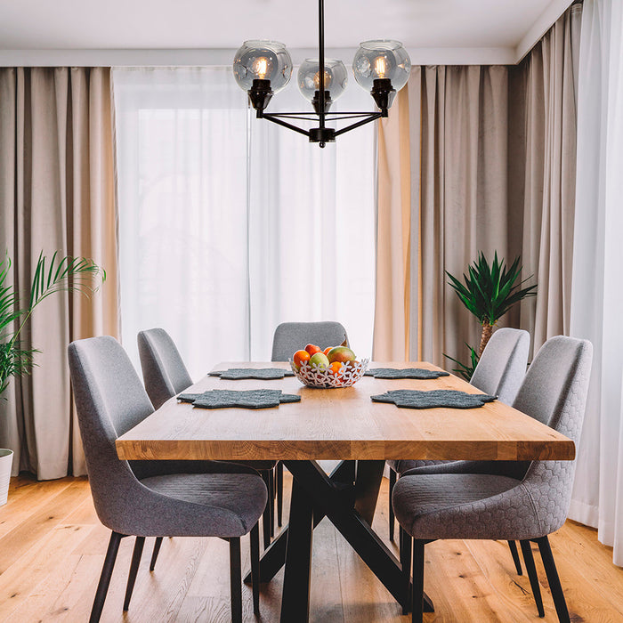 Lampara Colgante Moderno Cromo 60w E27 3 Luces-sh1