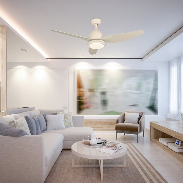 Ventilador Led De Techo 52" Blanco 20W 6000/4000/3000K (Con Control Remoto)