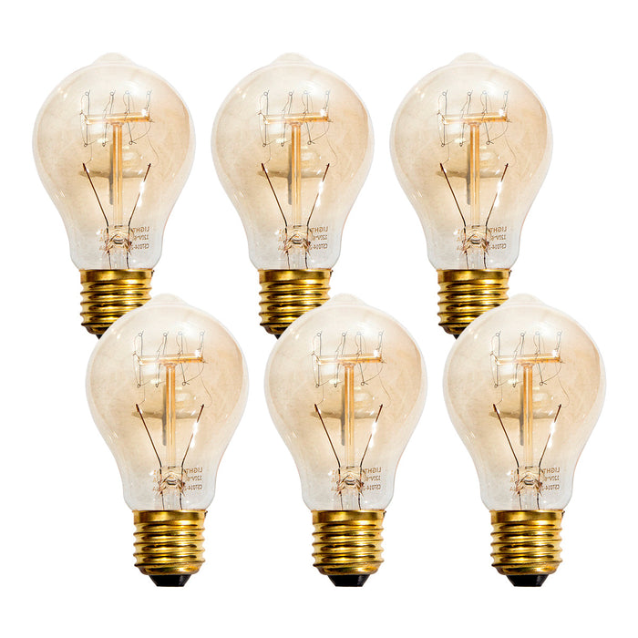 Foco Vintage Filamento De Carbono A60 40w E27 2700k 6-Pack