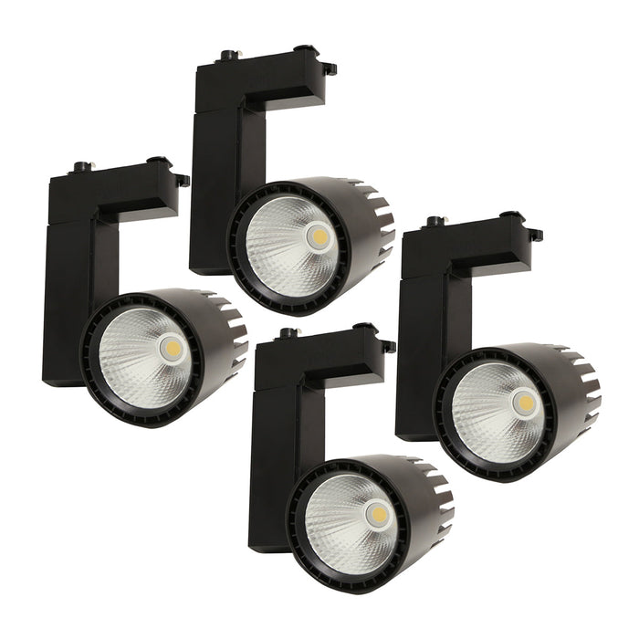 Kit 4 Lámpara de Techo Spot Riel Dirigible Negro Led 24w