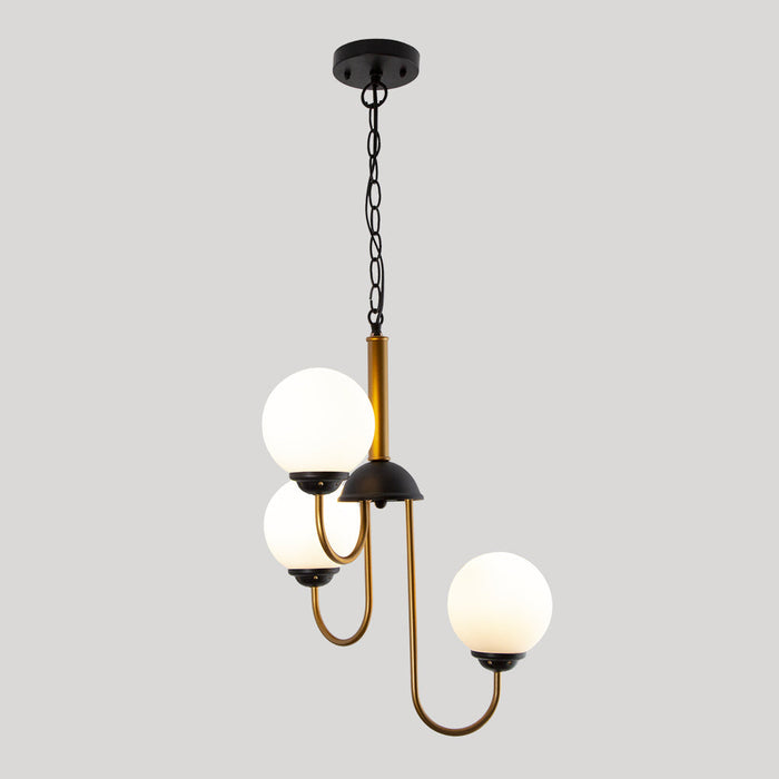 Lámpara de Techo Designers Negro y Bronce Dorado 40W E27 de 3 Luces