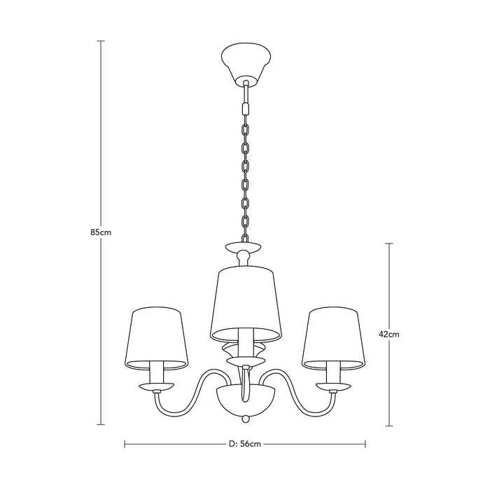 Lámpara Colgante Clasico Negro 40w Socket E14 3 Luces