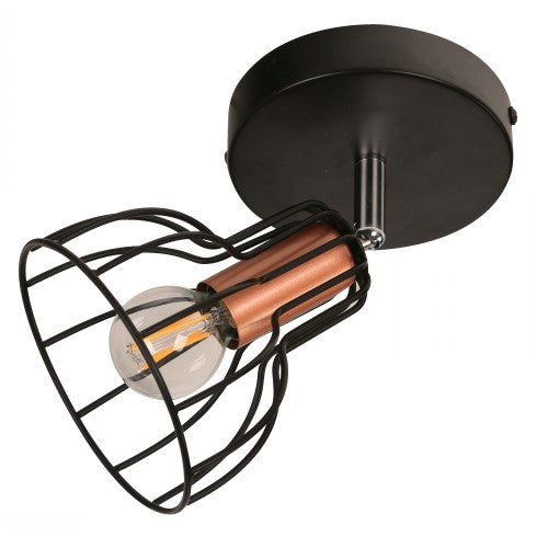 LAMP. TECHO REFLECTORA NEGRO 1L E14 40W