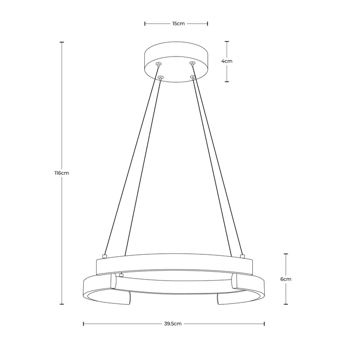 Lámpara colgante LED 3000K, acabado café oscuro, 30W