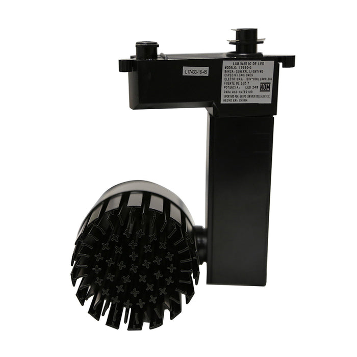 Kit 4 Lámpara de Techo Spot Riel Dirigible Negro Led 24w