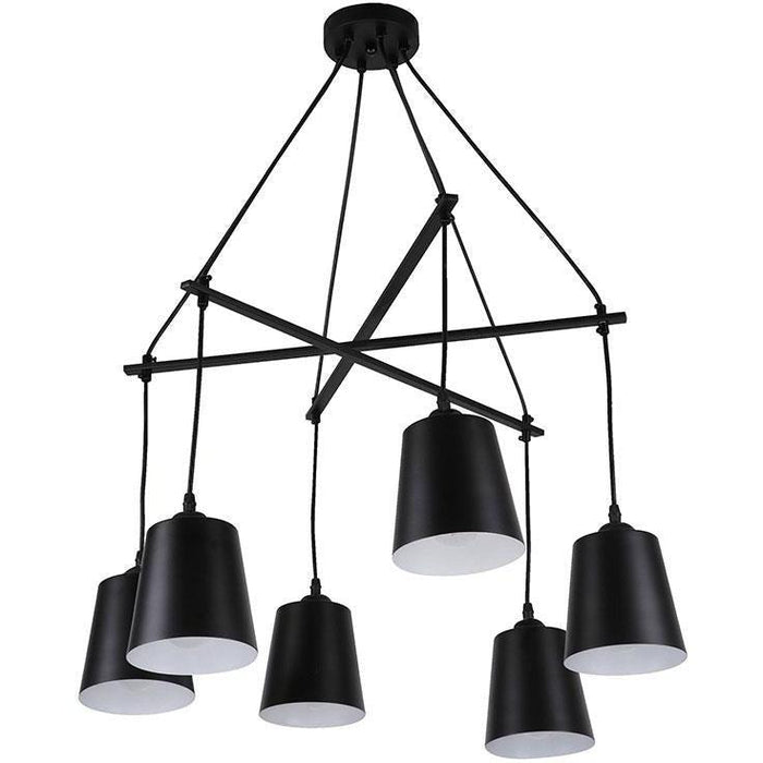 Lámpara Colgante Negro 6L E27 40W