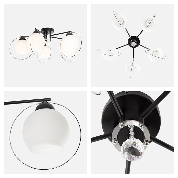 Lámpara de Techo Contemporary Clean Blanco E27 40w 5 Luces