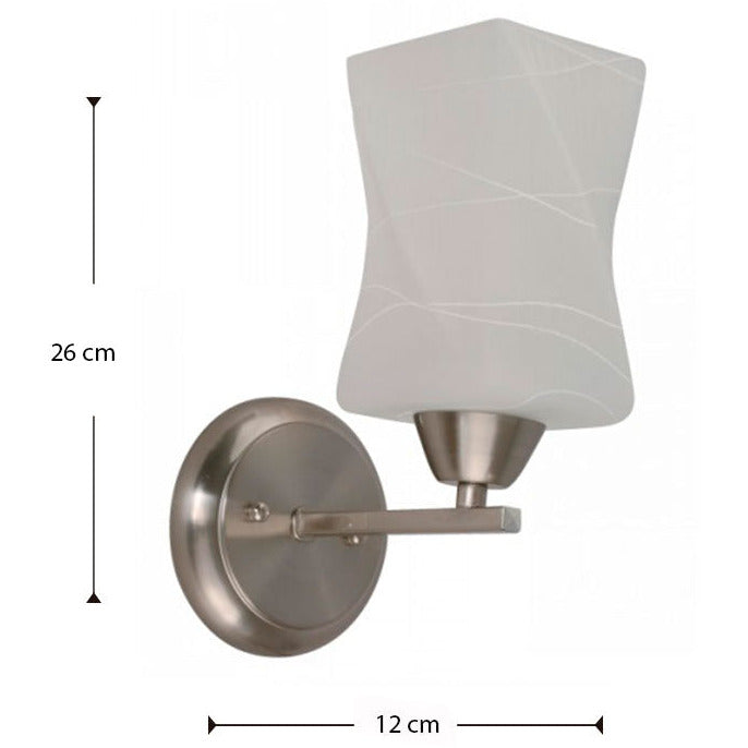 LAMP. PARED NÍQUEL SATINADO 1L E27 40W